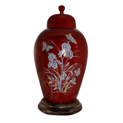 Iris Red Pet Cremation Urn